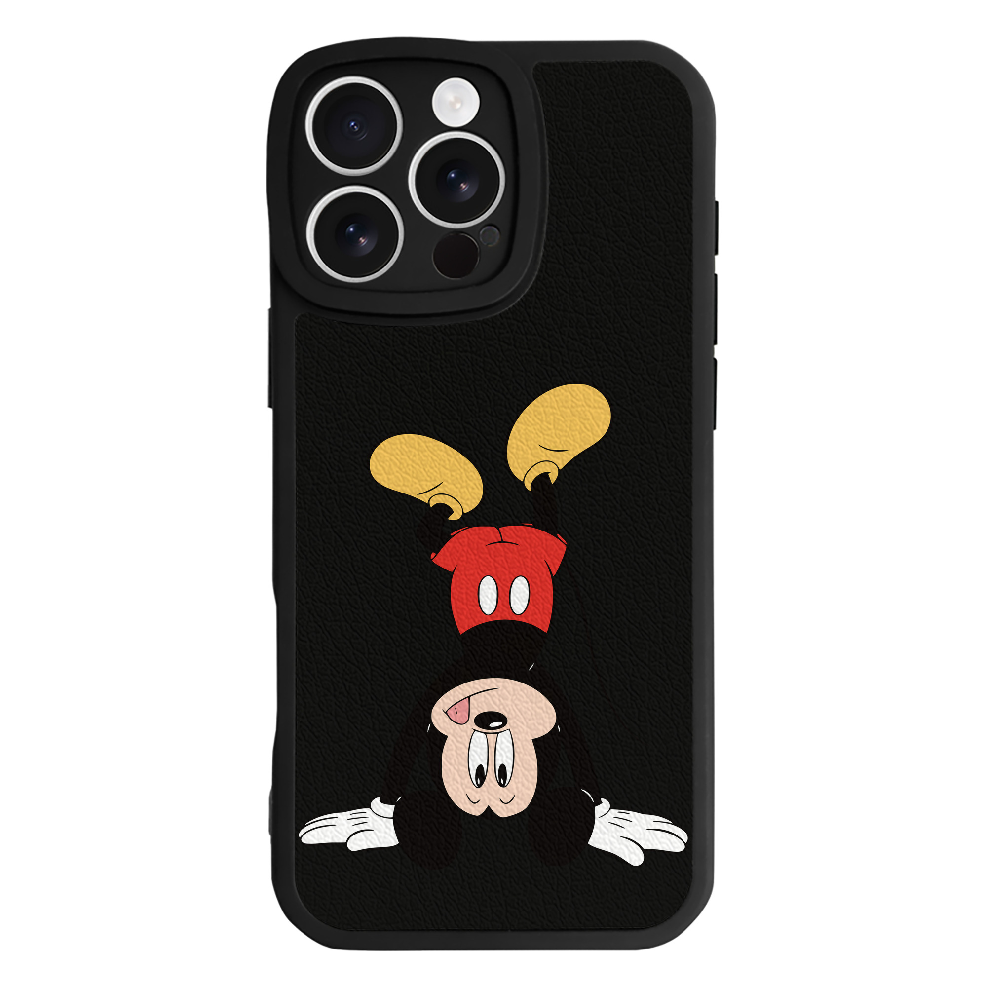 （画像用） ミッキーマウス Mickey Mouse 【iPhone 16シリーズ対応】シリコンスマホケース（レザー調） 材質：シリコン